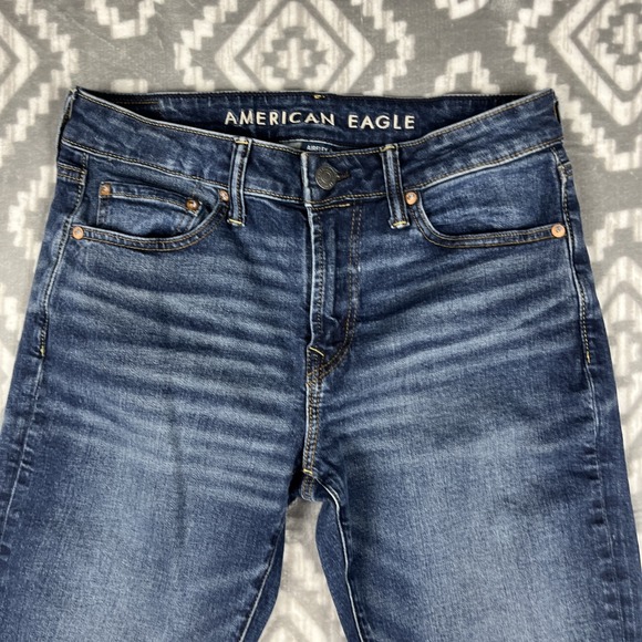 American Eagle Athletic Fit Jeans Mens 30x30 (30x28") Blue Denim Stretch - Picture 3 of 14